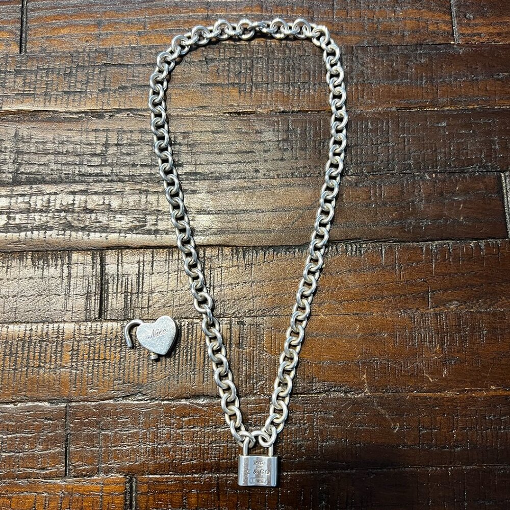 Vintage Tiffany & Co 18" necklace with additional 'Naughty & Nice' Locket
